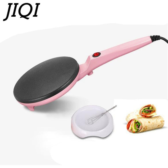 JIQI Electric Crepe Maker Pie Baking Pan Non-stick Househeld Pancake Cooking Machine Chinese Spring Roll Biscuit Pizza Griddle