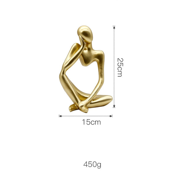 Nordic Abstract Character Golden Decoration Creative Home Ornament Drawing Room Office Sandstone Decor gift statue Sculpture