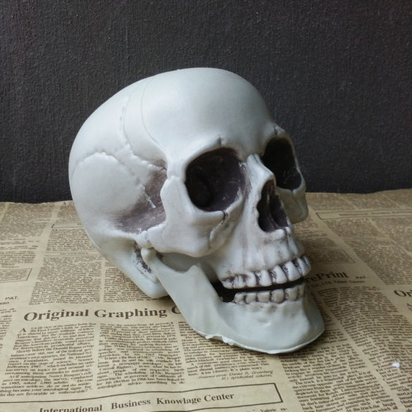 1 Pcs Halloween Artificial Skull Head Model Horror Prop Plastic Skull Head DIY Decorations Bars Ornament