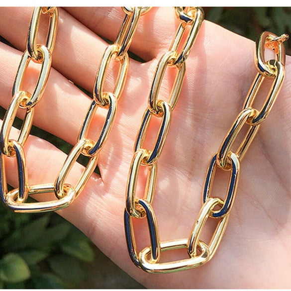 Crazy Feng Gothic Chain Choker Necklace Women Gold Color Thick Chain Necklaces For Women Boho Jewelry Statement Collares 2020