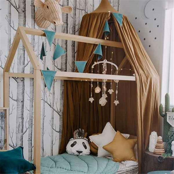 KAMIMI Baby Canopy Mosquito Net Hanging Kids Baby Bedding Dome Bed Cotton Bedcover Baby Bed Curtain Crib Netting Mosquito Net