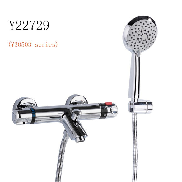 GAPPO  Thermostatic Bath Shower Control Valve Bottom Faucet Wall Mounted Hot And Cold Brass Bathroom Mixer Bathtub Tap