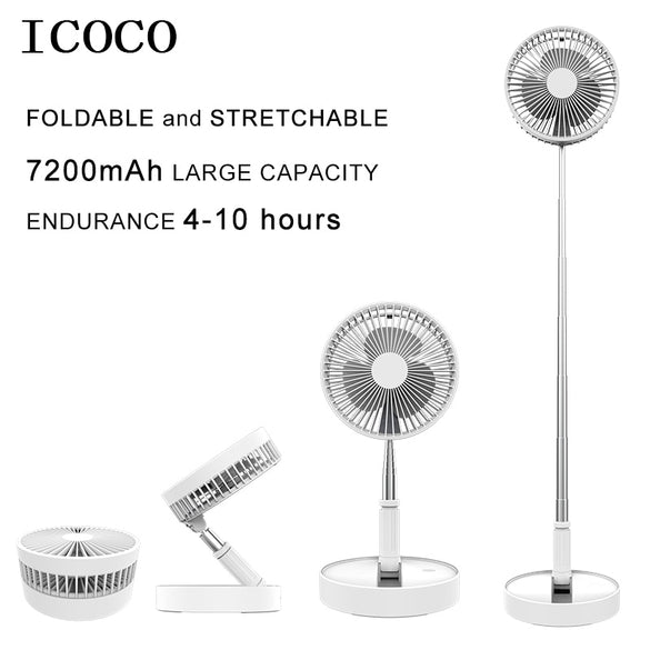 New folding telescopic mini fan USB rechargeable student portable small electric dormitory bed office desktop large wind battery