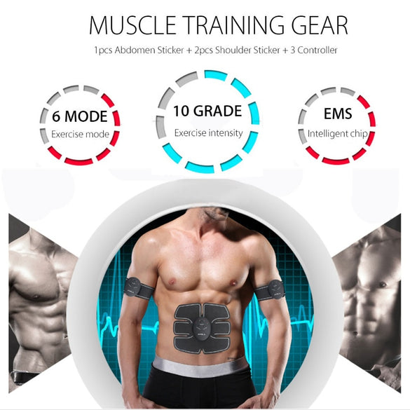 EMS Wireless Muscle Stimulator Trainer Smart Fitness Abdominal Training Electric Weight Loss Stickers Body Slimming Massager