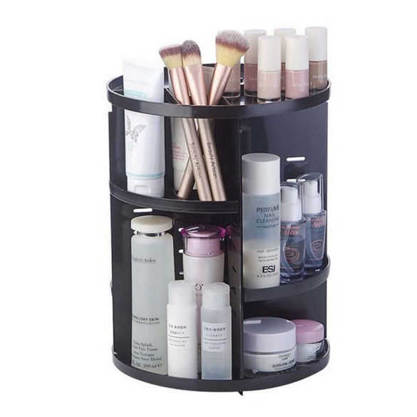 New 360-degree Rotating Makeup Organizer Brush Holder Jewelry Organizer Case Jewelry Makeup Cosmetic Storage Box Shelf