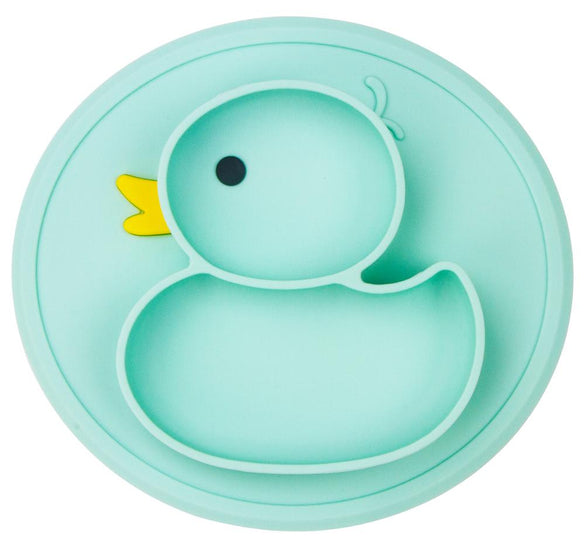 Qshare Baby Plate Duck Dishes Table Mat Silicone platos Suction Tray Antislip Mini Mat Children Kids Meal Fruits Feeding pratos
