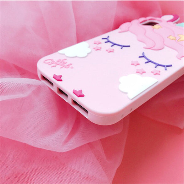 3D Fashion Cartoon Pink Unicorn Soft Silicone Case For Samsung Galaxy S9 S8 Plus S6 S7 Edge J1 J3 J5 J7 2016 2017 A8 Plus 2018