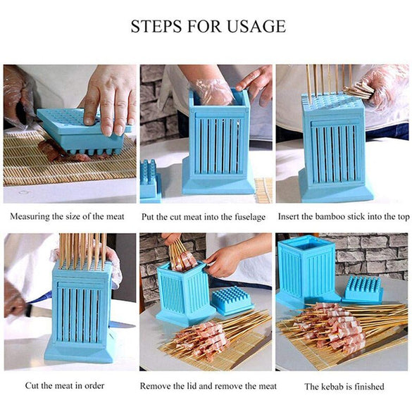 BBQ meat skewer tools 49 Holes beef meat tofu Skewer Kebab Maker Box Machine Grill Barbecue Kitchen Accessories Camping tools
