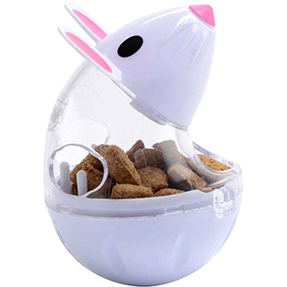 Pet Feeder Food Automatic Leakage Snack Dispenser Artificial False Mice Mouse Shape Pattern Tumbler Rolling Toy For Cat