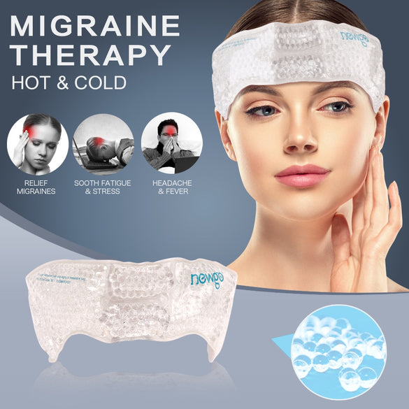 Migraine Ice Pack Head Wrap Adjustable Headache Ice Pack with Gel Bead for Pain Relief Breathable Hot Cold Pack ice bag for head