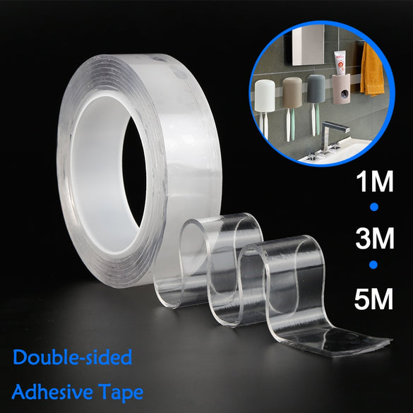 1/2/3/5m Reusable Double-Sided Adhesive Nano Traceless Tape Removable Sticker Adhesive Loop Disks Tie Glue Gadget