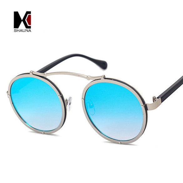 SHAUNA Popular Women Round Sunglasses Brand Designer Vintage Men Matte Frame Sun Glasses UV400