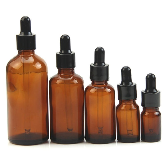 5-100ML Reagent Eye Dropper Drop Amber Glass Aromatherapy Liquid Pipette Bottle Refillable Bottles -35