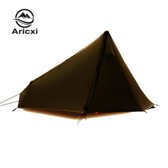 light weight 1 Person Oudoor Ultralight Camping Tent 3 Season Professional 20D Silnylon Rodless Tent