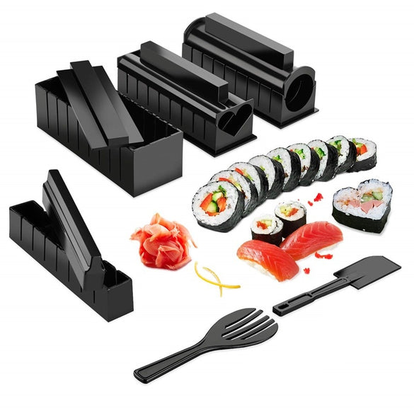 10 Pcs/Set DIY Sushi Making Kit Roll Sushi Maker Rice Roll Mold Kitchen Sushi Tools Japanese Sushi Cooking Tools Kitchen Tools