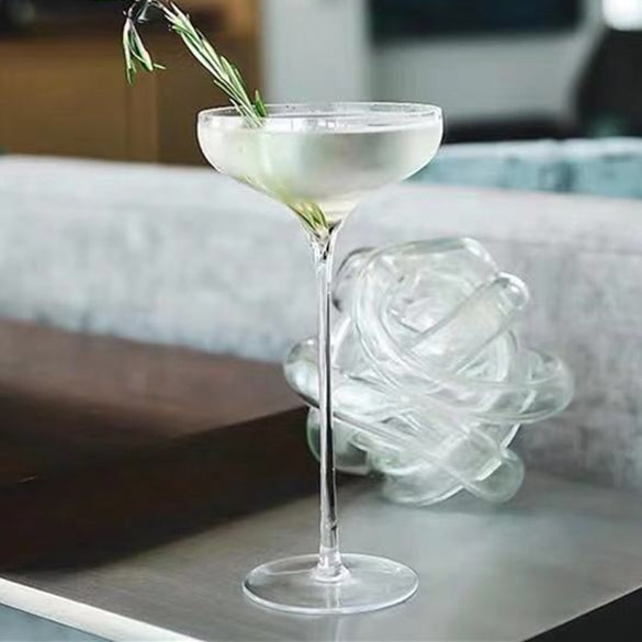 Free Shipping Extra Tall 2PCS 240ML Goblet Cocktail Glass Martini Glass Barware Set of 2