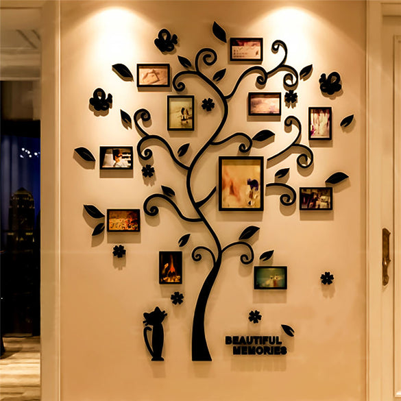 3D Family Tree Decal Sticker Acrylic Photo Album For Wall Sticker Tree Shape Decoration Stickers Home Decor Wall Poster Hanging