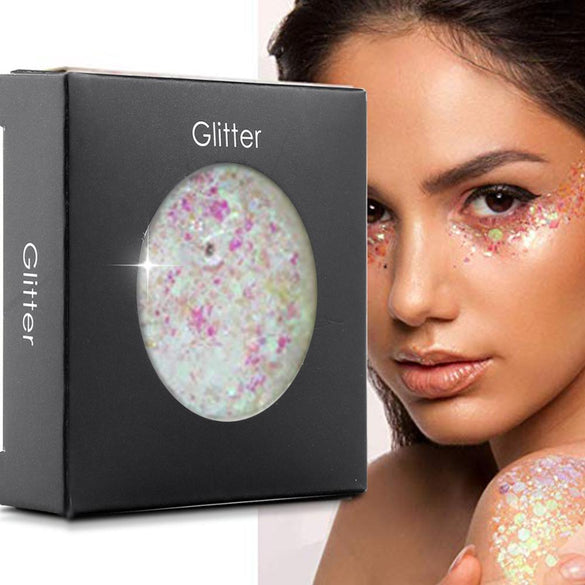 Cosmetic Glitter For Face, Body ,Hair - Chunky Silver Holographic Glitter Mix Essential Festival and Rave Beauty Makeup Glitter