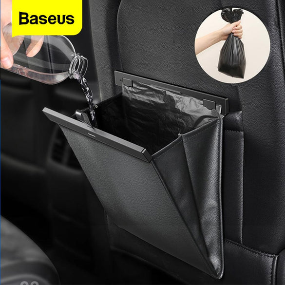 Baseus Car Organizer Backseat Storage Bag Magnetic Auto Pocket Holder Car Accessories Car Trash Bin Garbage Can Dustbin Car Bag