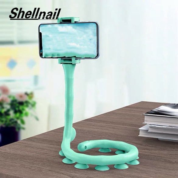 SHELLNAIL Cute Caterpillar Lazy Bracket Mobile Phone Holder Worm Flexible Phone Suction Cup Stand For Home Wall Desktop Bicycle