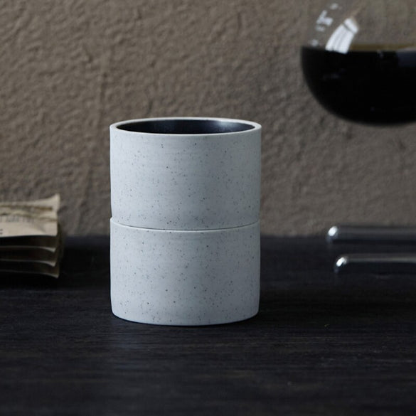 American Art Retro Ceramic White Coffee Cup 125ML Modern Minimalist Home Round Espresso Mug Office Store Small Latte Cup Single