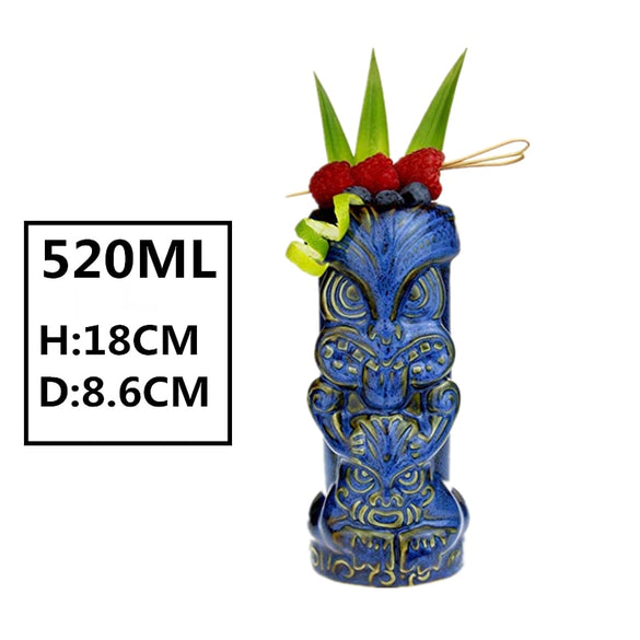 New Hawaii Tiki Mugs Cocktail Cup Beer Beverage Mug Wine Mug Ceramic Easter Islander Tiki Mug 450ml
