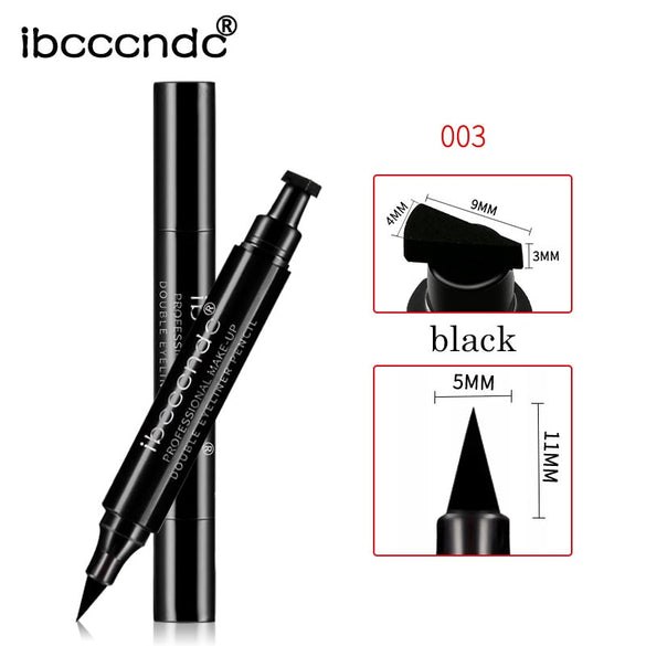 IBCCCNDC Brand Makeup Black Eye Liner Liquid Pencil Quick Dry Waterproof Black Double-ended Makeup Stamps Wing Eyeliner Pencil