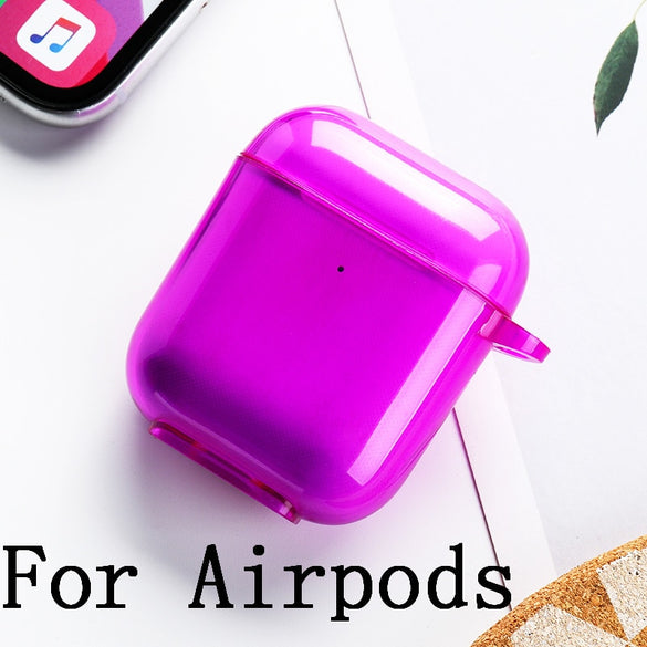 For AirPods Case Silicone Candy Color Transparent Fundas For Air Pods 2  Earphone Cases Protector For Airpods Pro Soft TPU Cover