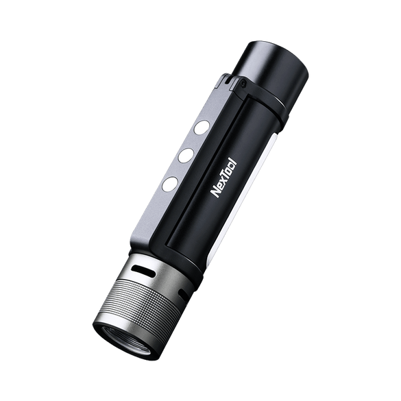 Xiaomi Portable LED Flashlight Ultra Bright Outdoor Torch Rechargeable Self Protection Emergency Light Zoomable Adjustable Focus (Black Black)