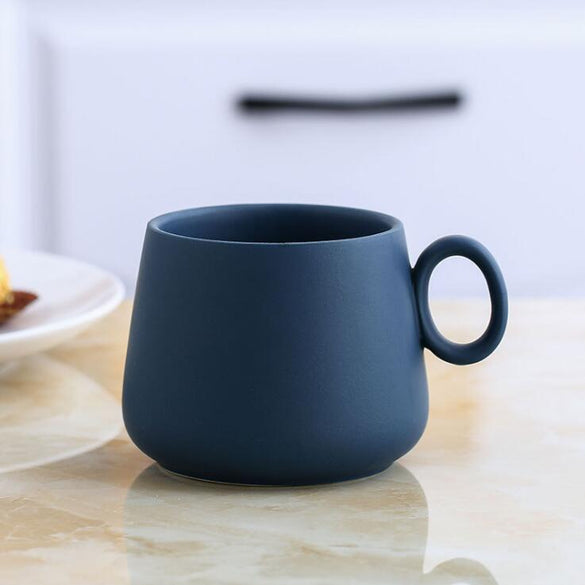 TECHOME 2019 Macaron Color Ceramics Mug Coffee Milk Breakfast Cup Big Belly Cup Personal Office Home Mug